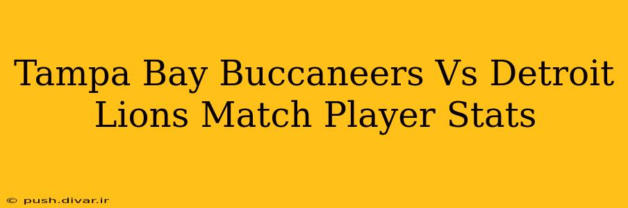 Tampa Bay Buccaneers Vs Detroit Lions Match Player Stats