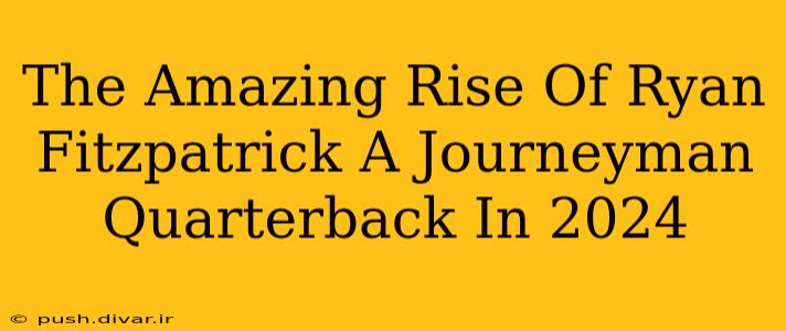 The Amazing Rise Of Ryan Fitzpatrick A Journeyman Quarterback In 2024