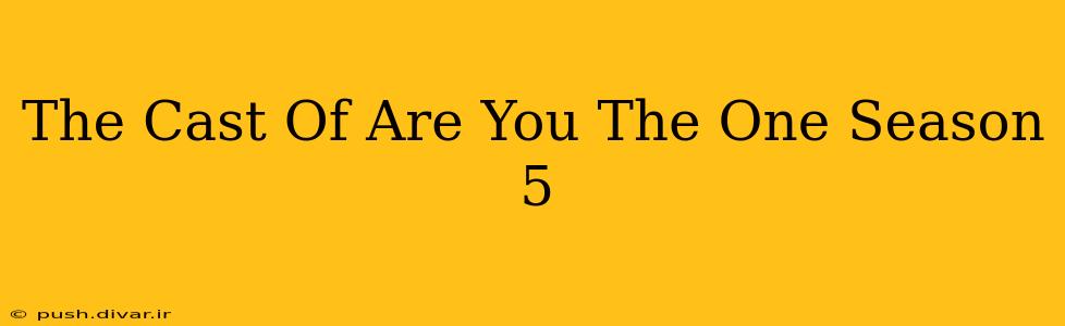 The Cast Of Are You The One Season 5