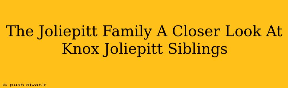 The Joliepitt Family A Closer Look At Knox Joliepitt Siblings