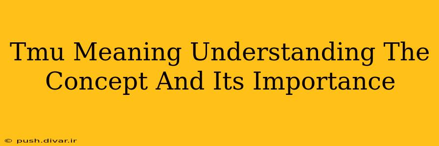 Tmu Meaning Understanding The Concept And Its Importance