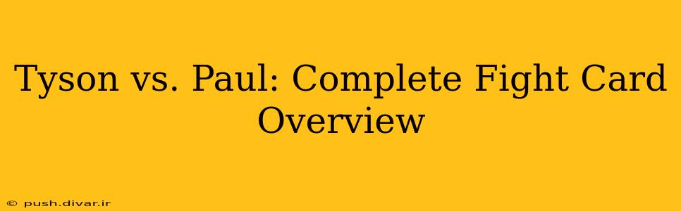 Tyson vs. Paul: Complete Fight Card Overview