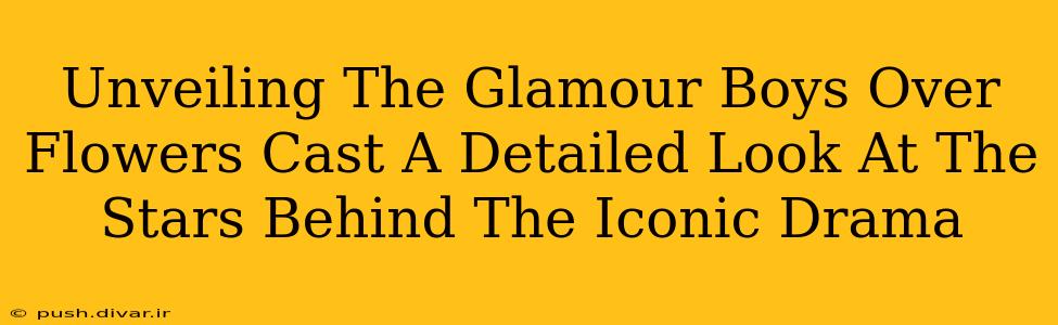 Unveiling The Glamour Boys Over Flowers Cast A Detailed Look At The Stars Behind The Iconic Drama