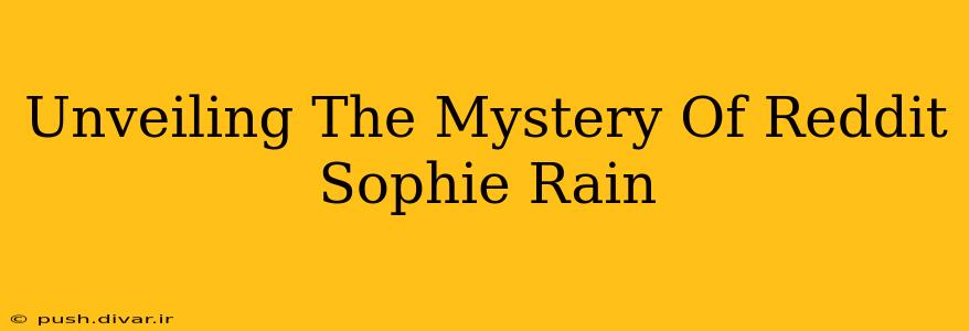 Unveiling The Mystery Of Reddit Sophie Rain