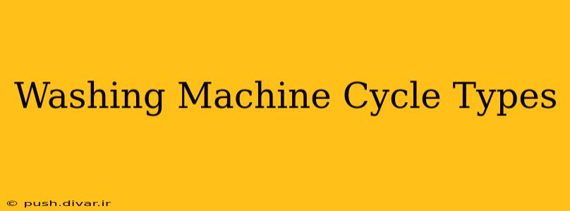 Washing Machine Cycle Types