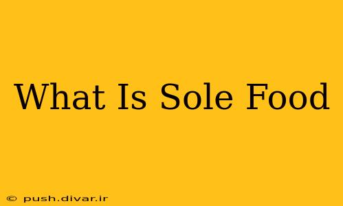 What Is Sole Food