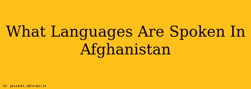 What Languages Are Spoken In Afghanistan