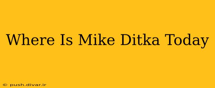 Where Is Mike Ditka Today