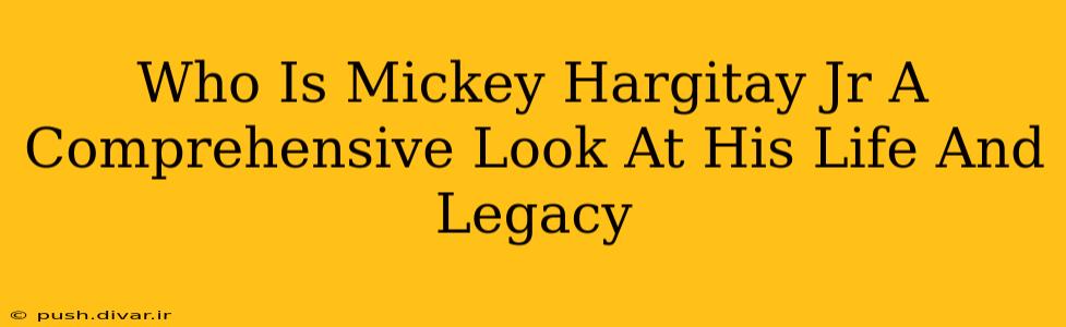 Who Is Mickey Hargitay Jr A Comprehensive Look At His Life And Legacy
